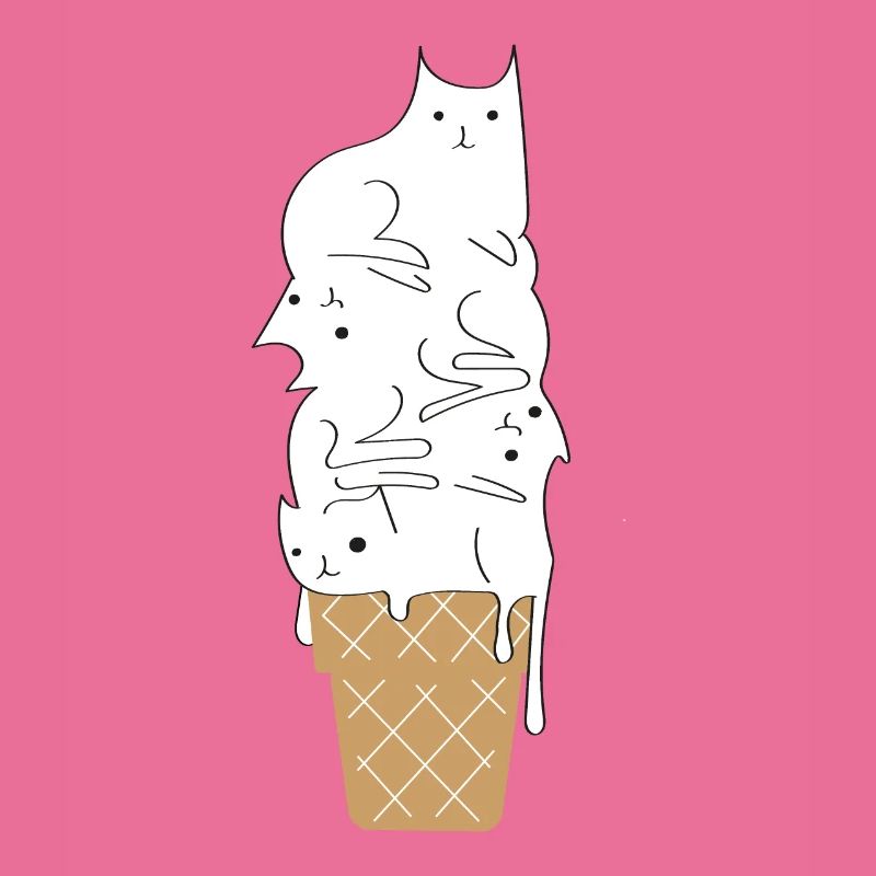 Crème glacée pour chat Chats Chatons doux dans un sundae de crème glacée