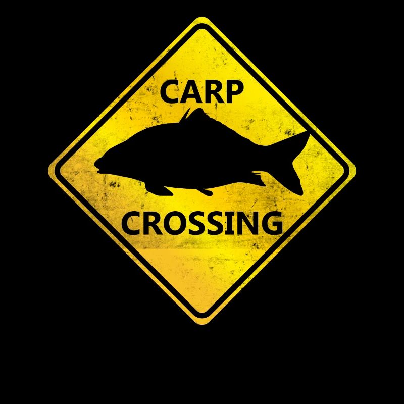 Carp crossing caution warning sign carp