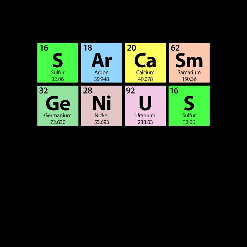 Sarcasm Genius Periodensystem