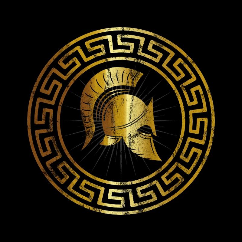 Sparta Vintage Warrior Helmet Greek Pattern