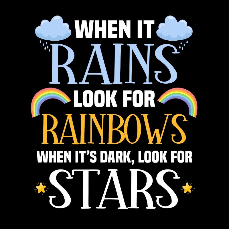 Wenn es regnet, suche nach dem Regenbogen.