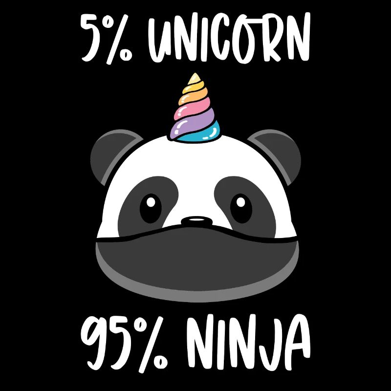 Einhorn Ninja Krieger Einhörner Panda Pandabär
