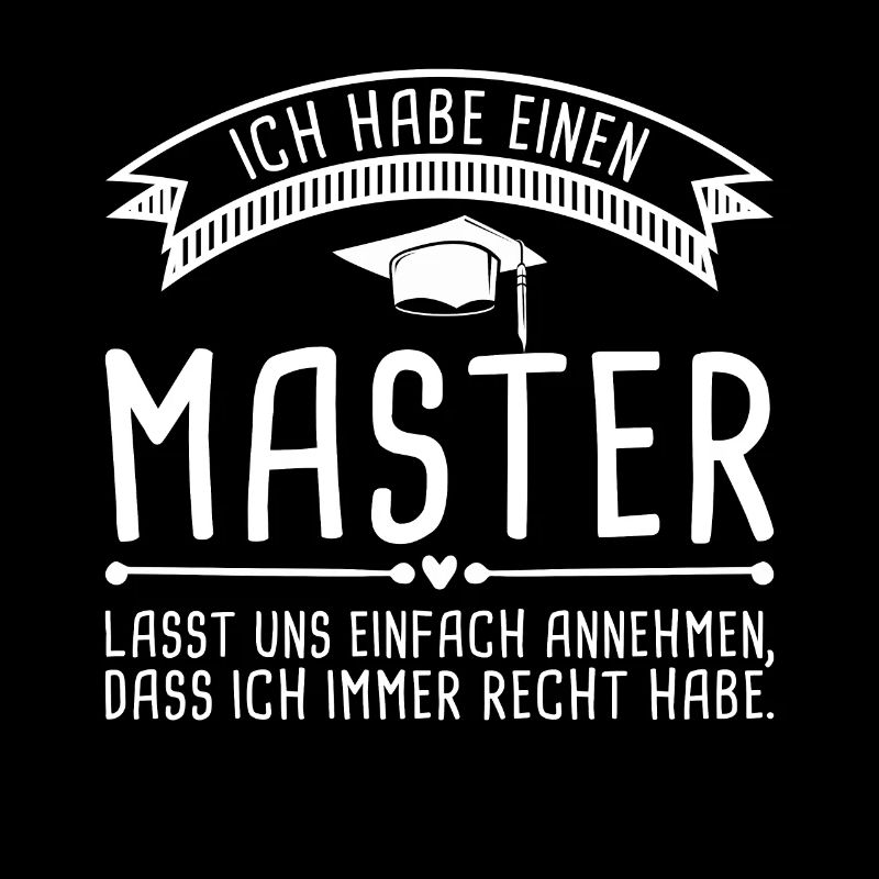 Witziges Motiv Masterabschluss Spruch Master Hut