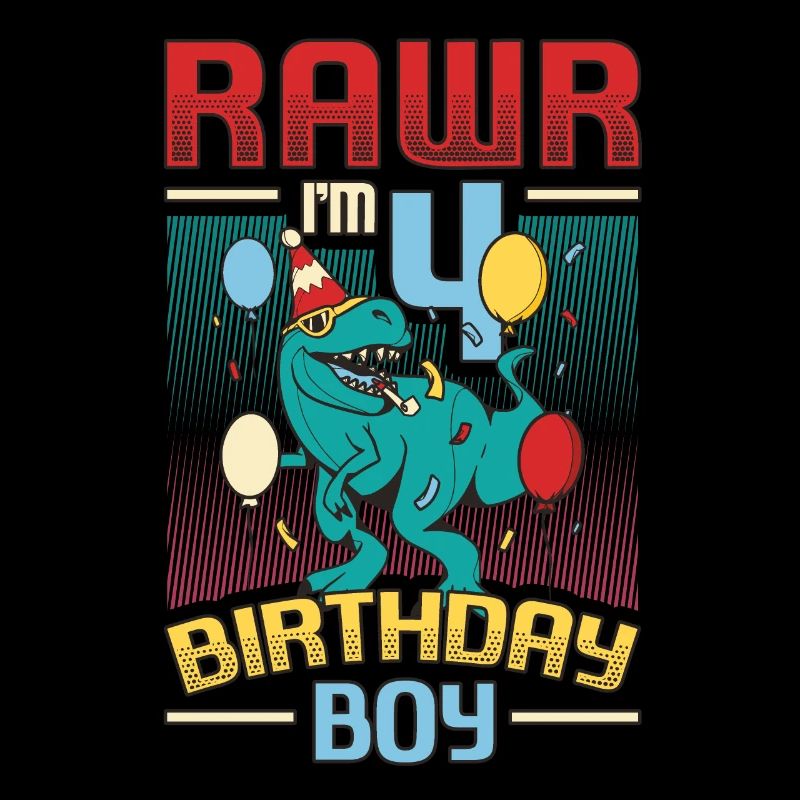 Geburtstag Trex Dinosaurier 4. Geburtstag Junge