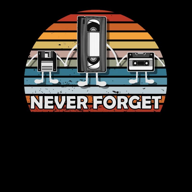 Never Forget Tee Funny Videocassette Disquette