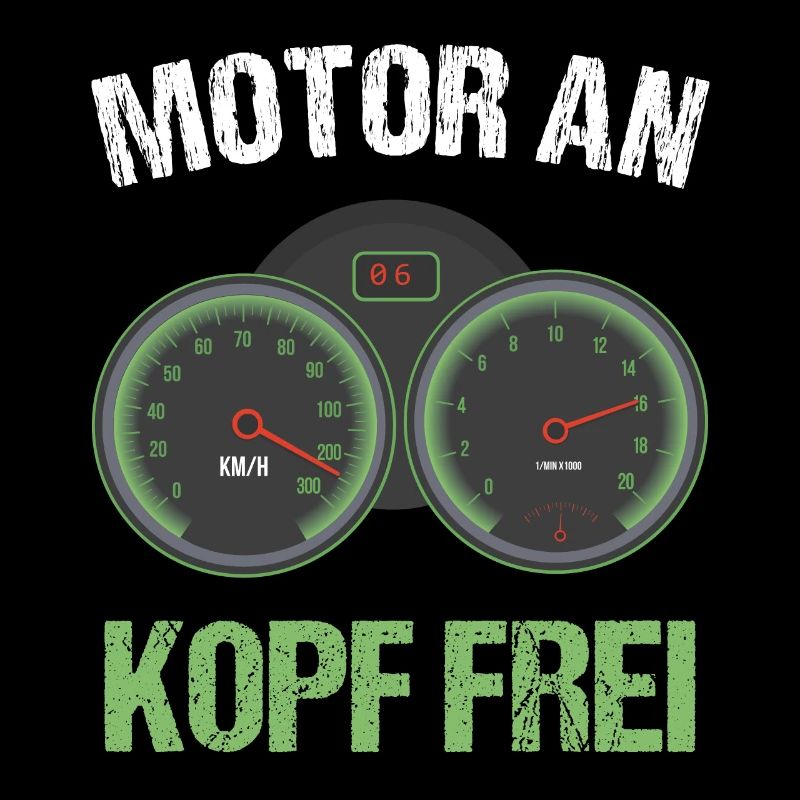 Motor an - Kopf frei - Motorrad Biker Geschenk