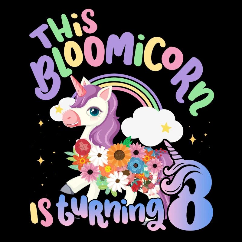 Bloomicorn Is Turning 8 Einhorn 8. Geburtstag