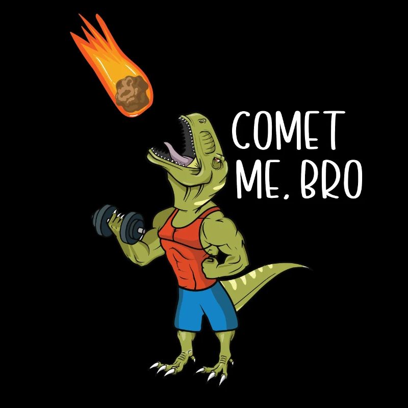 Comet Me Bro Funny T-Rex Dinosaur Pun Gym Workout