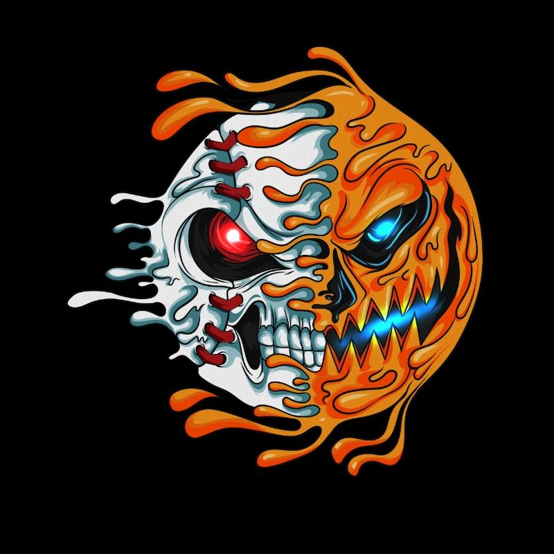 Burning Pumpkin Luminous Skeleton Halloween