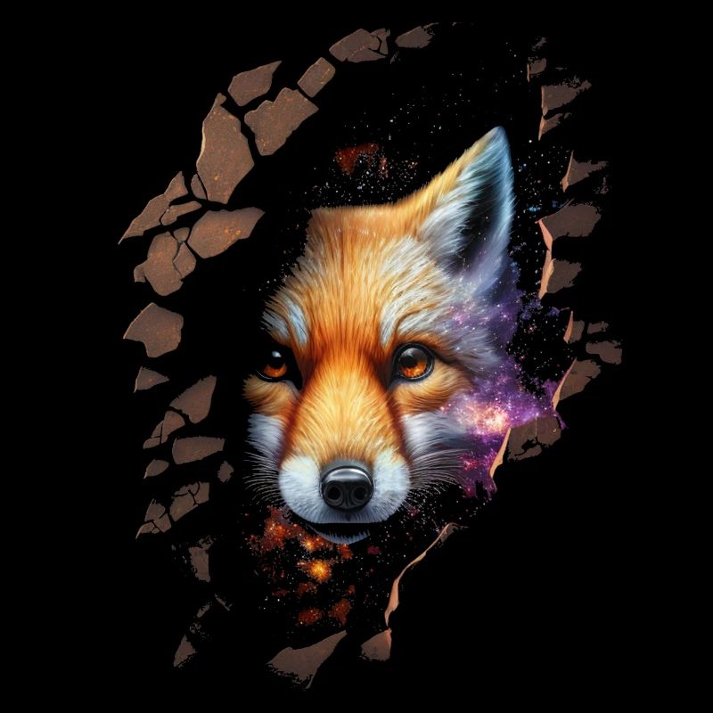 Fuchs Weltraum Sterne Geschenk Tier Knuffig Süß