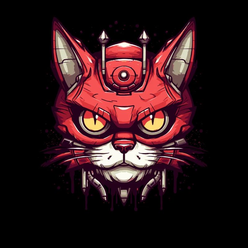 Urbaner Mecha-Tech-Kater-Katze