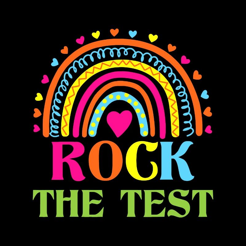 Test Day Rock The Test Teacher Testing Day Rainbow