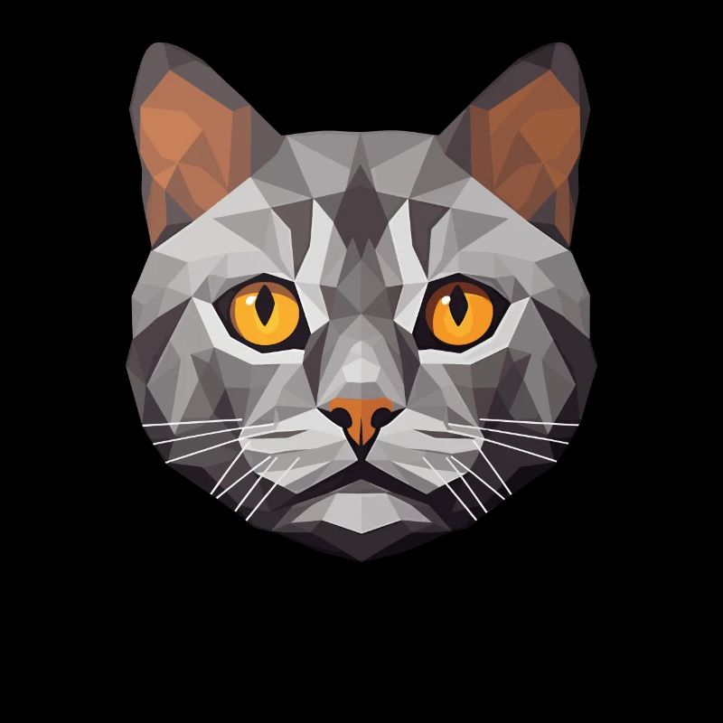 British Shorthair Cat BSH Low Polygon