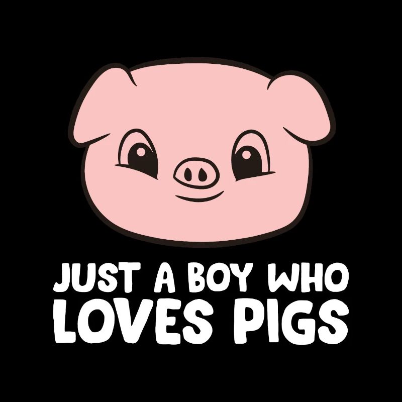 Schweinezüchter Junge Nur ein Junge, der Schweine liebt
