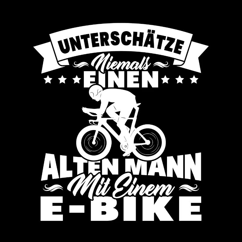 Alten mann mit einem e-bike