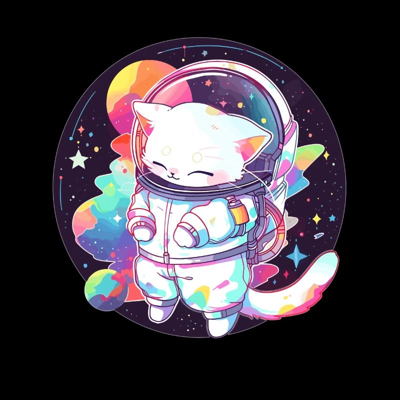 Trippy Astronaut Cat Psychedelic Party