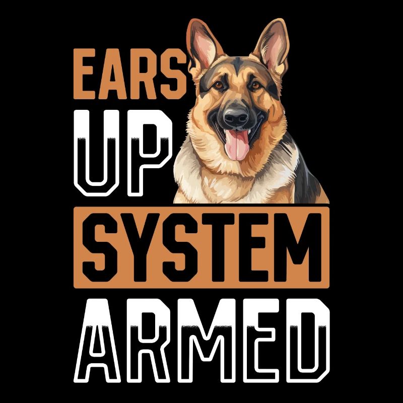 German Shepherd Dog Breed Pet Ears Up System Armed