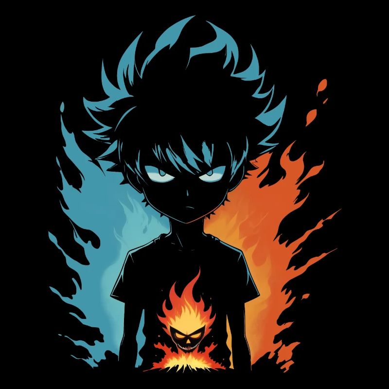 Flame boy with mask power