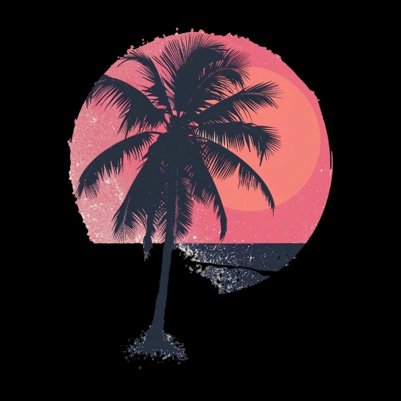 Sunny Palm Trees Sunset