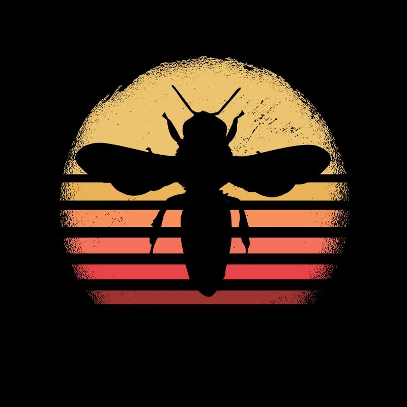 Hobby beekeeper retro sunset design