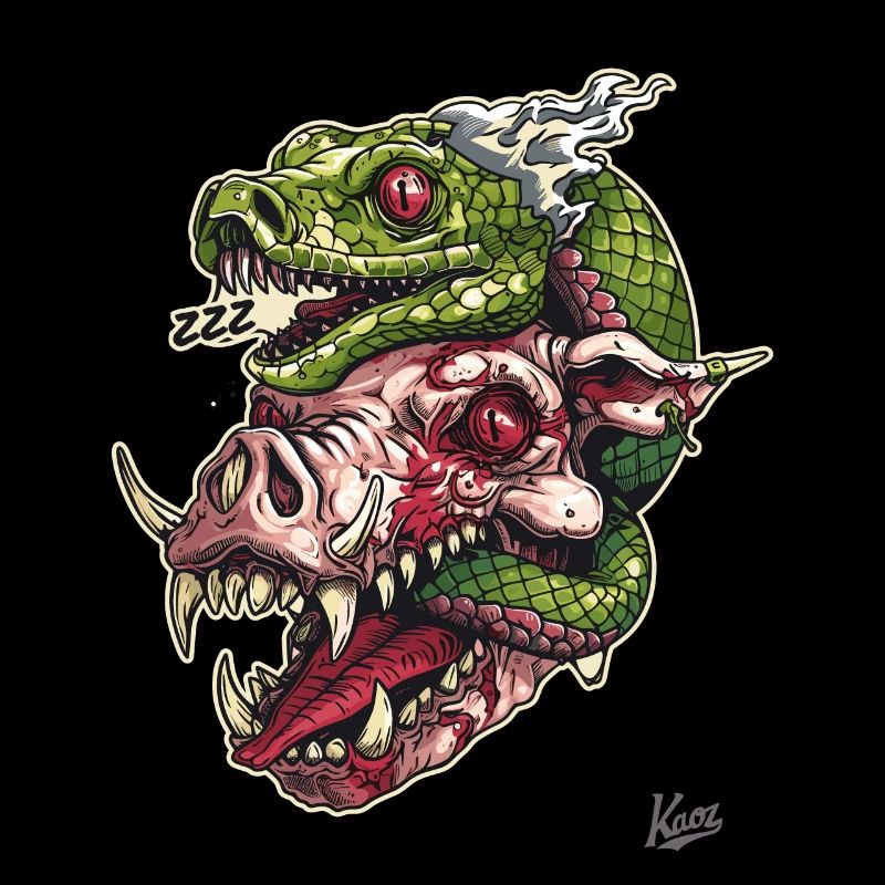 Zombie-Schweine-Kopf-Schlangen-Schädel