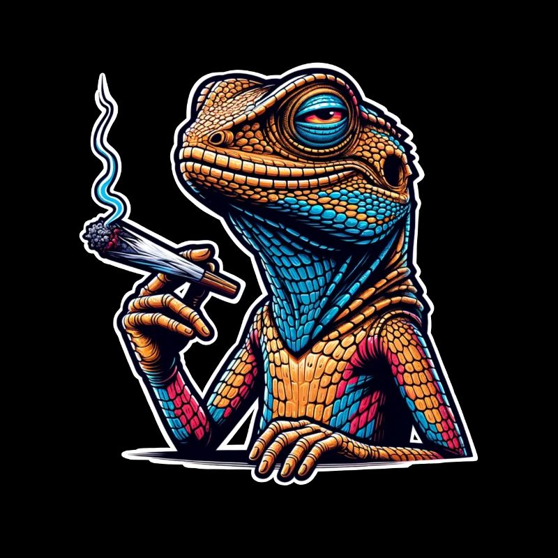 High Lizard Lizard Smoking Pot Cannabis