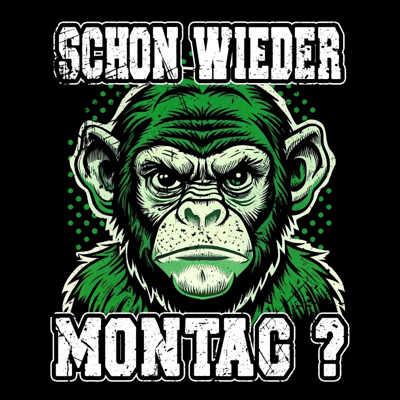 Lundi encore ? Conception de singe drôle