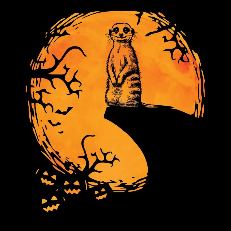 Suricate Halloween Lune Silhouette Spooky Suricate
