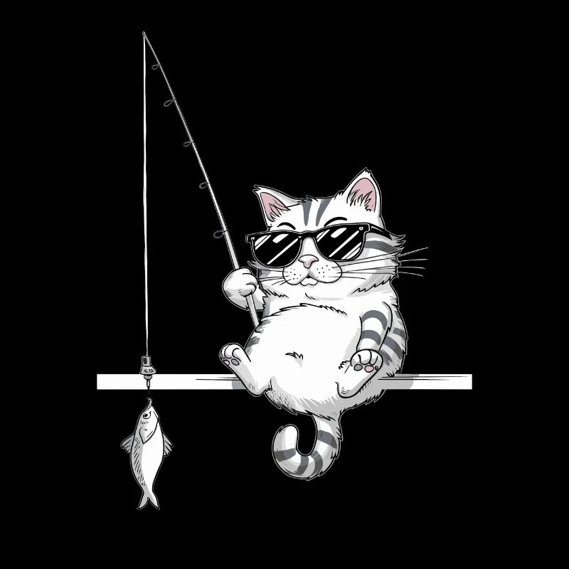 Chat avec des lunettes de soleil pêche
