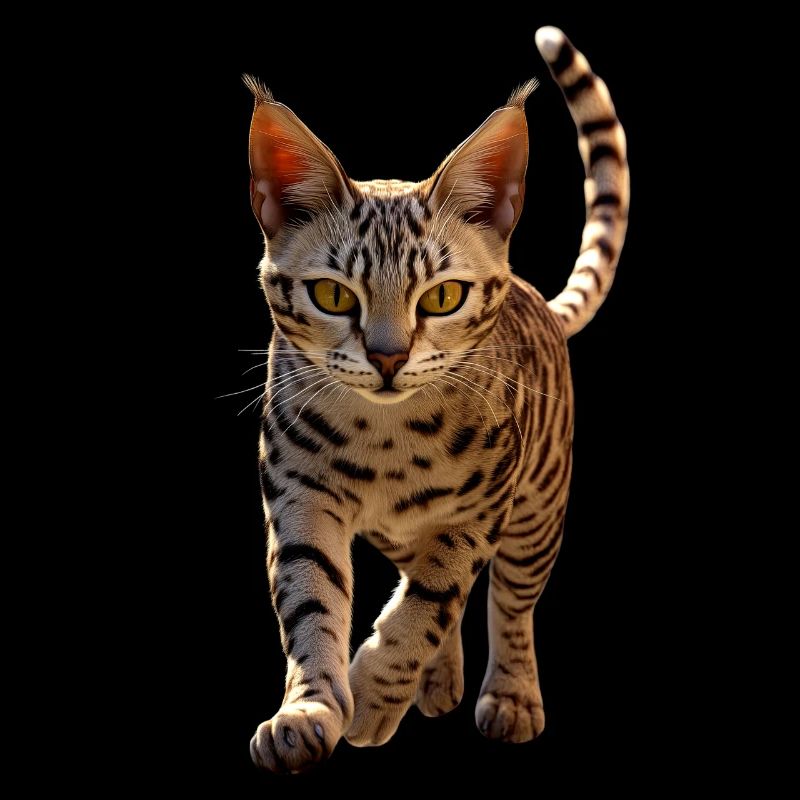 Savannah Chat Chat Maman Mignon Serval Léopard Chats