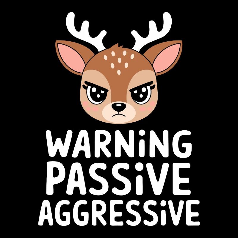 Warnung Passiv Aggressiv Hirsch Cartoon
