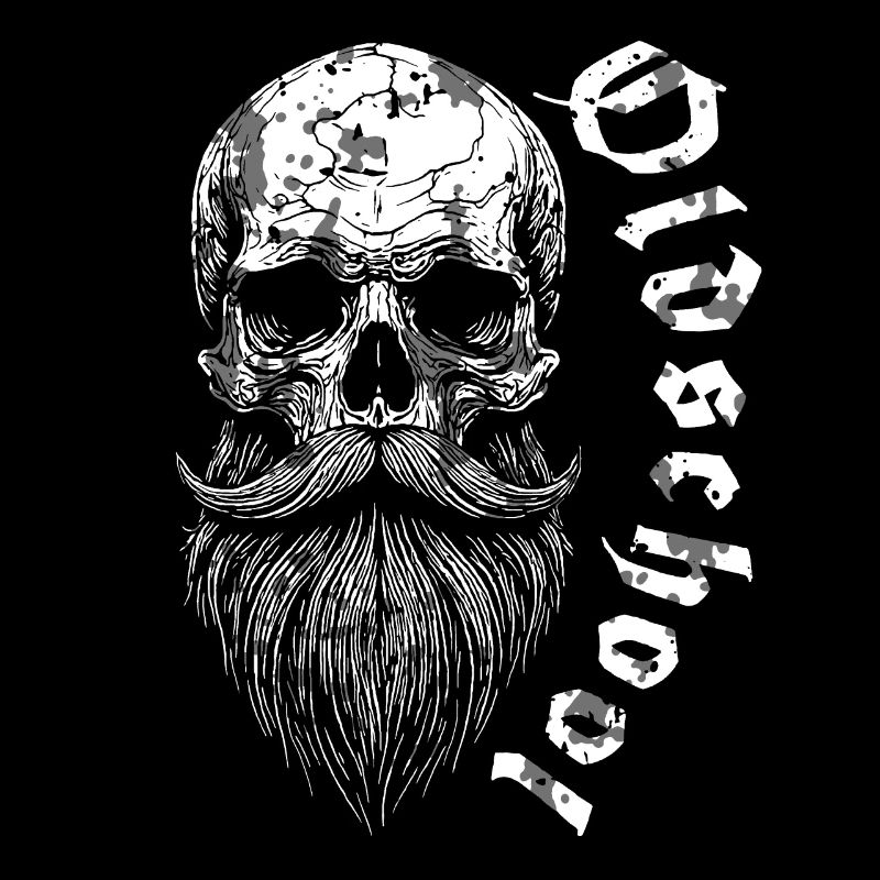 Bearded Oldschool Skull