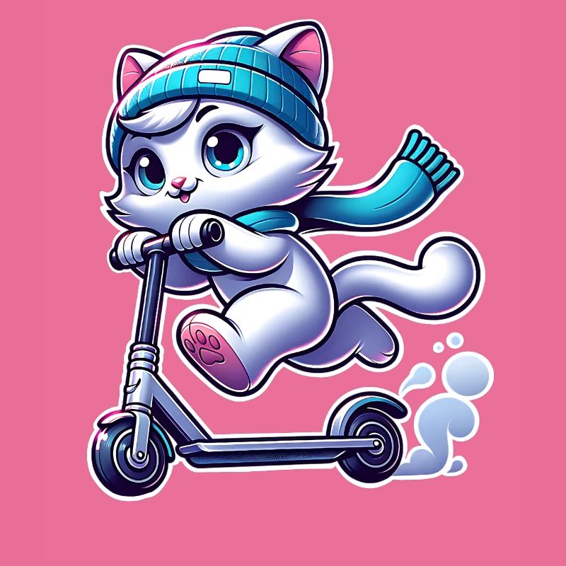 E-Scooter E-Roller Tretroller Katze