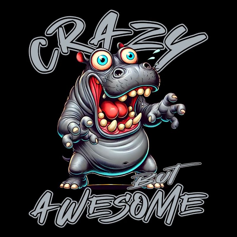 Crazy but Awesome Nilpferd Comic Stil