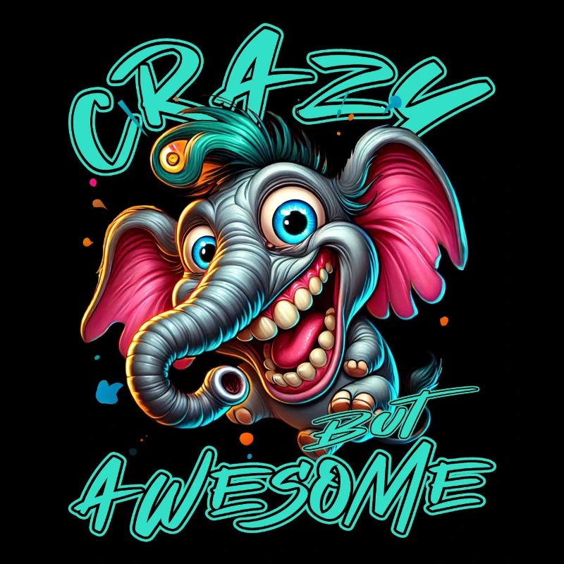 Crazy but Awesome Elefant Comic Stil