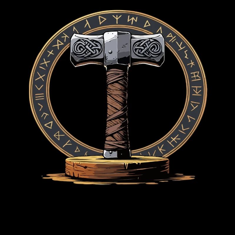 Wikinger Hammer Krieger Walhalla Runenkreis Thor