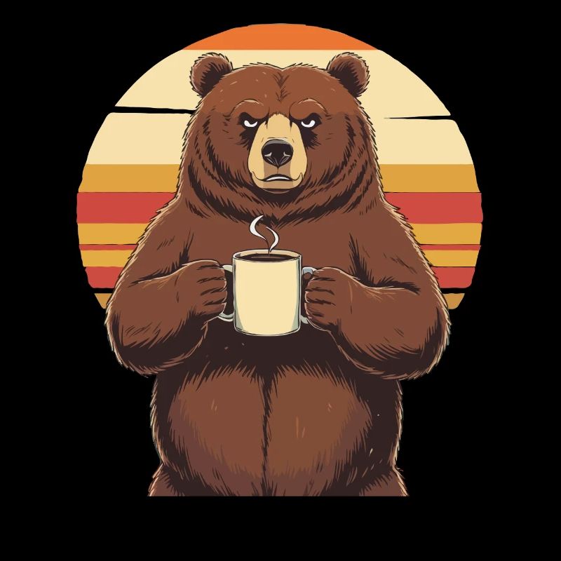 Grim Bear Coffee Mug Bears Coffee Tired