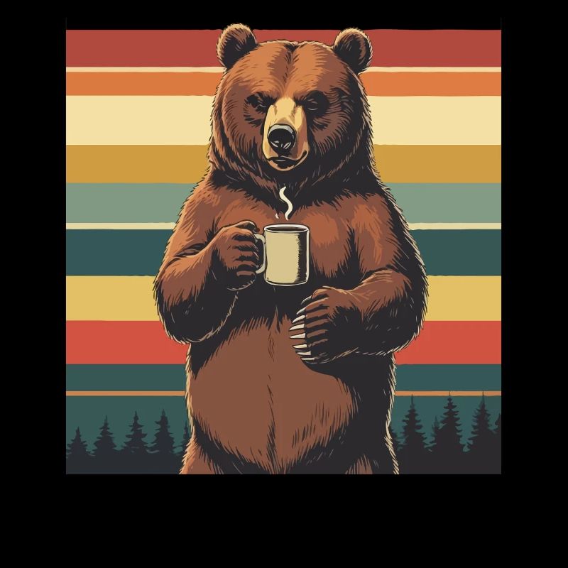 Grim Bear Coffee Mug Bears Coffee Tired