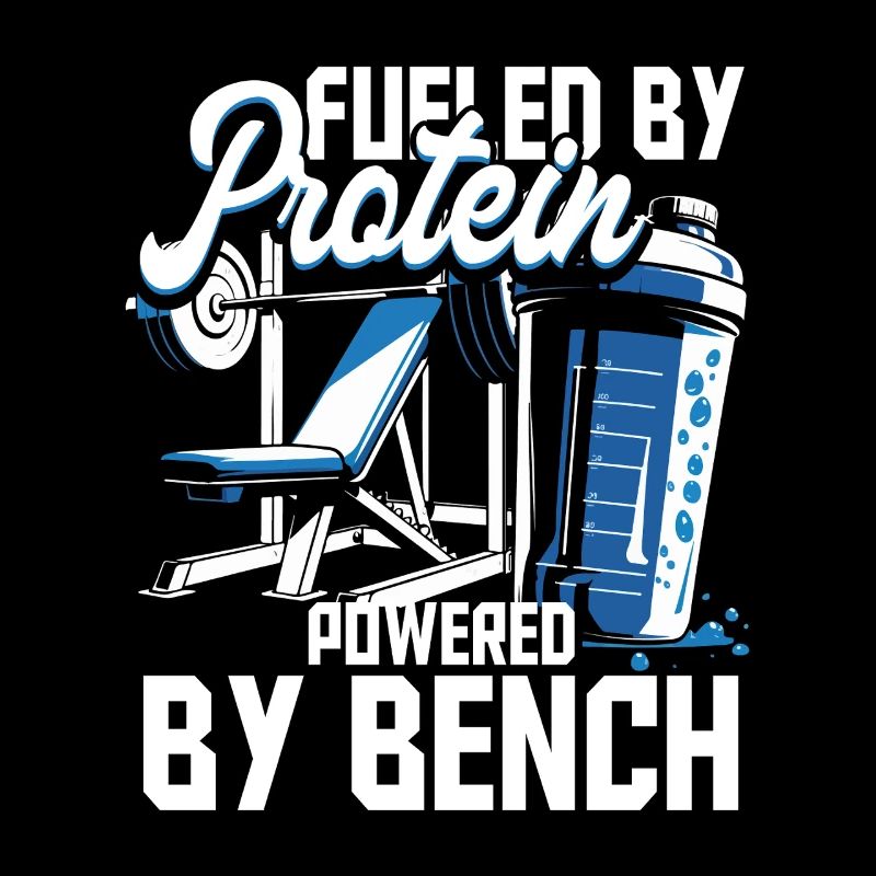 Bodybuilder alimenté par les protéines alimenté par le banc