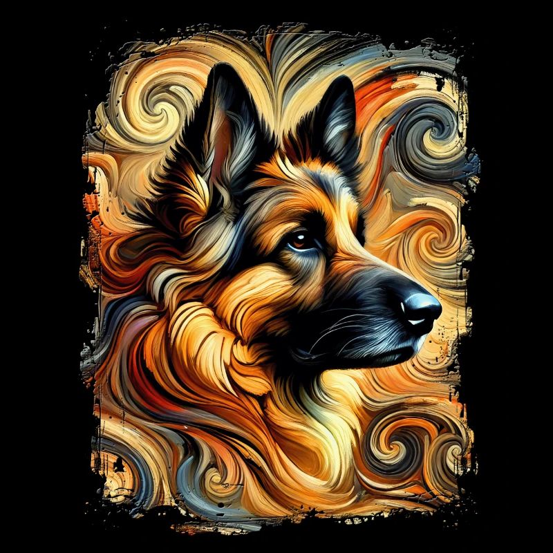 Shepherd dog in artistic and abstract style