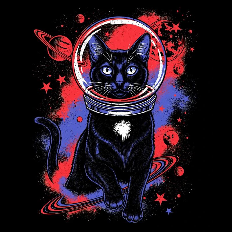 Weltraum Katze Astronaute Chat de l’espace Science fiction