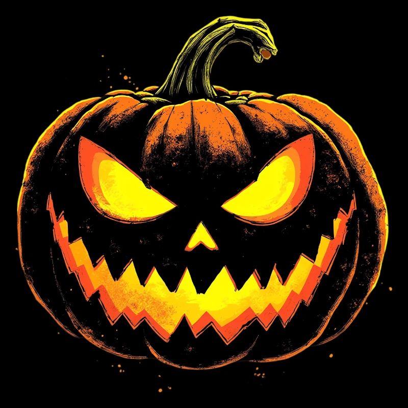 Spooky Pumpkin Face Halloween