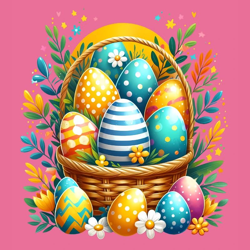 Egg basket - Beautiful Easter eggs