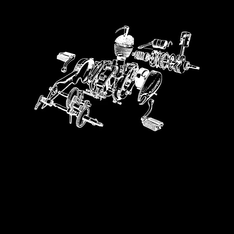 Moped Moped Engine Exploded View Gift