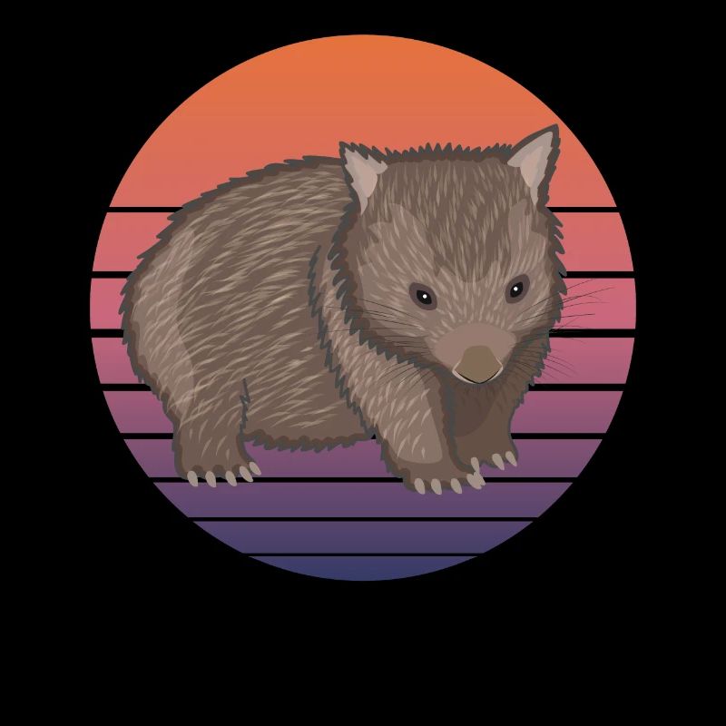Wombat Beuteltier Australien Tier Retro Geschenk