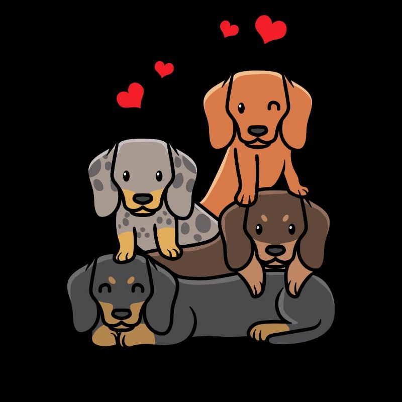 Teckel Chien Teckel Teckel Avec Des Cœurs