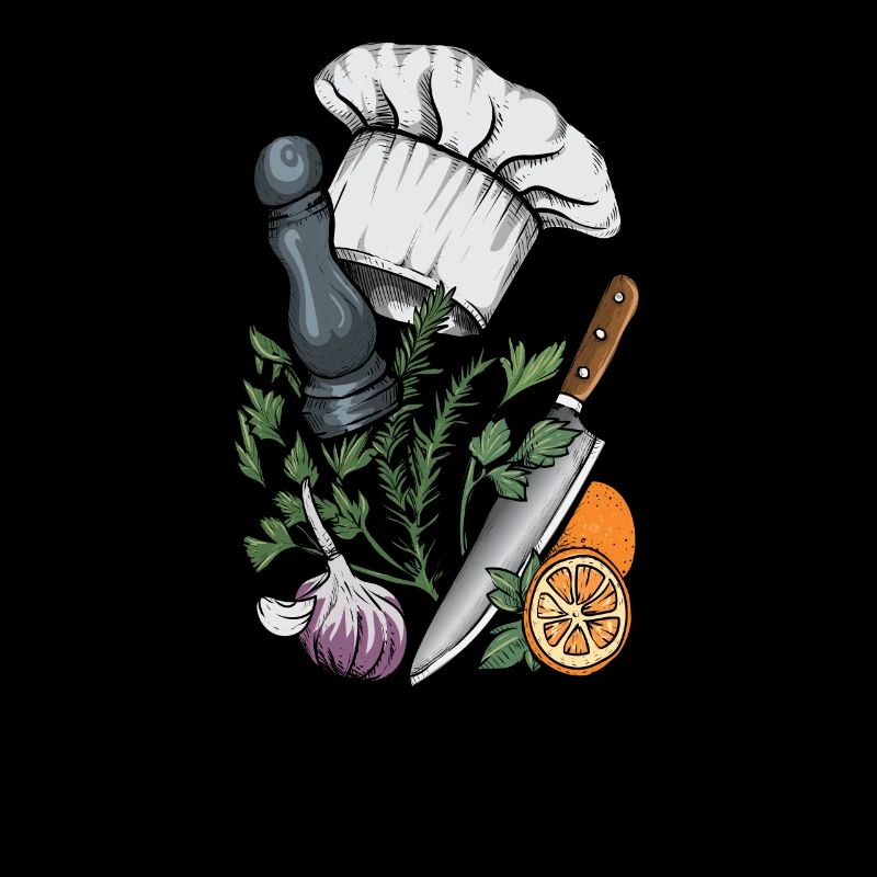 Cook I spices kitchen chef hat cook motif for chef