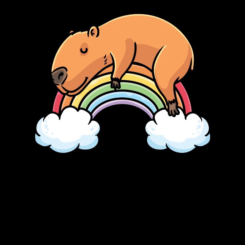 Capybara Regenbogen Pyjama Schlafshirt