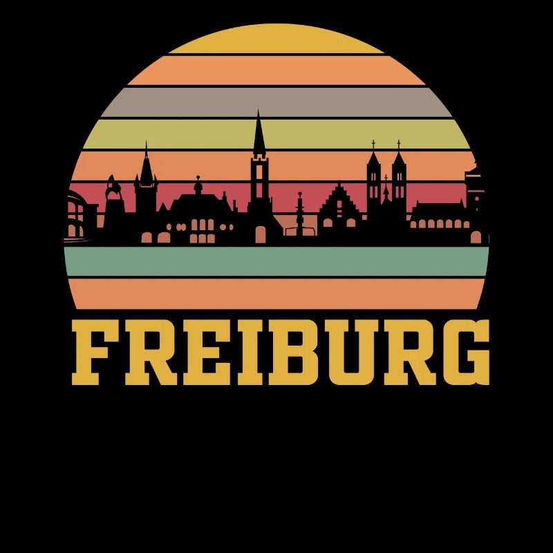 Freiburg | Freiburg Skyline Retro