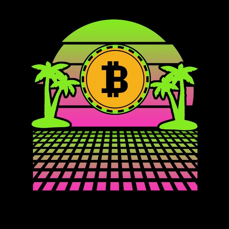 Bitcoin Cryptocurrency Crypto Retro Vaporwave 90s